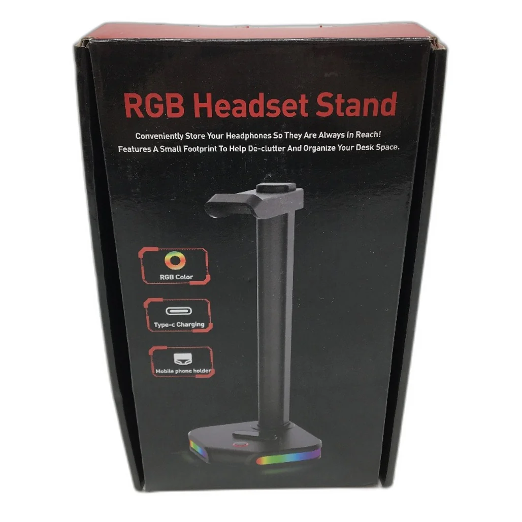 Rayouar RGB Headphone Stand Mobile Phone Holder Type C Charging Pink NEW - Image 4