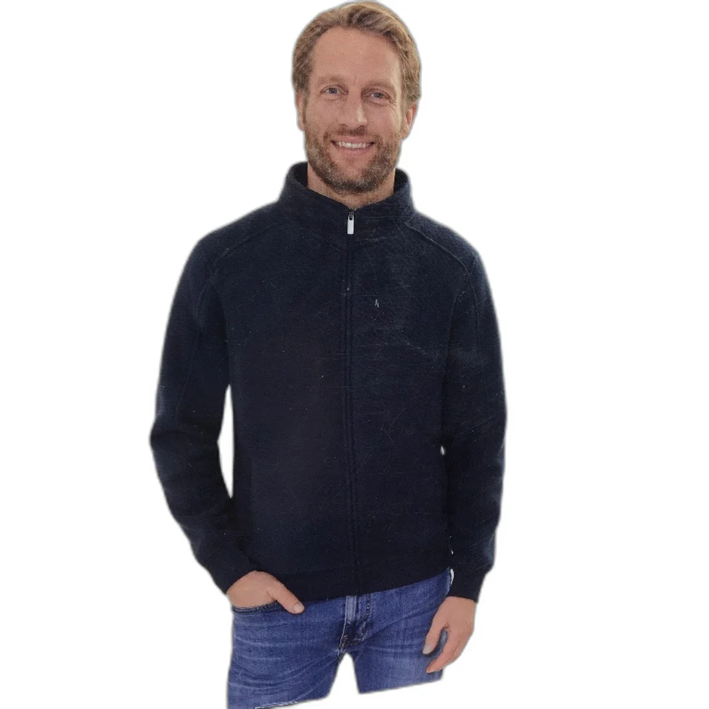 Westbay Navy Blue Full Zip Up Relaxed Fit Fleece Jacket Mens Size M NEW - Image 3