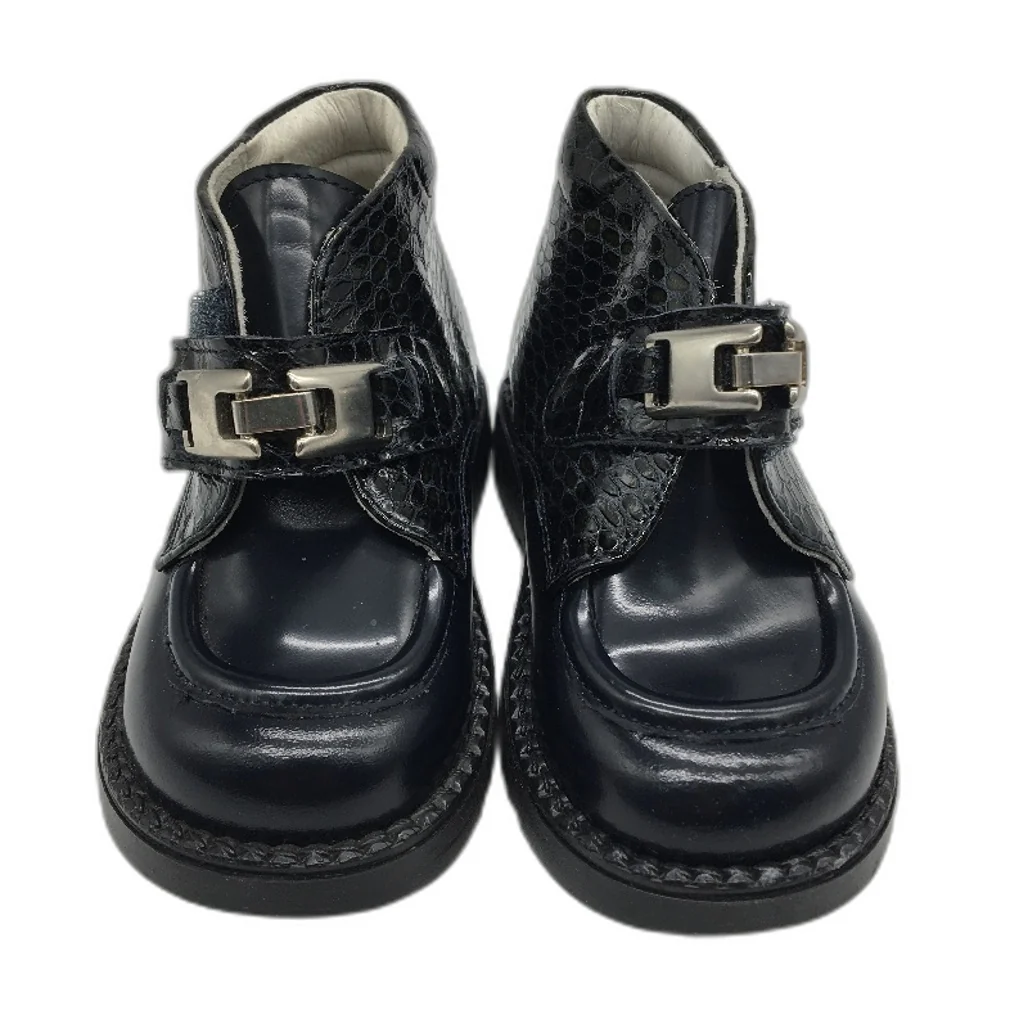 Miccio Navy Abrasiuvato Italian Made Leather Toddler Shoes EU 22-25 14cm NEW - Image 2