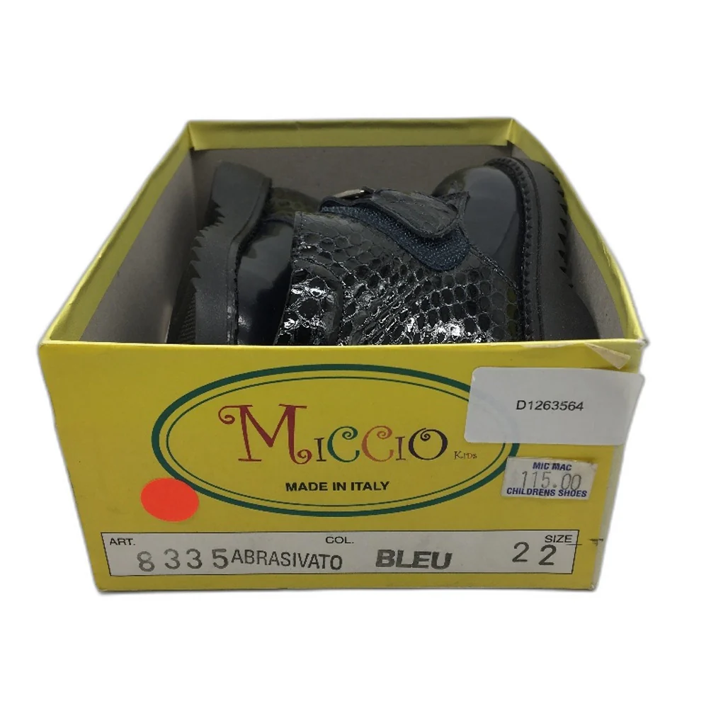 Miccio Navy Abrasiuvato Italian Made Leather Toddler Shoes EU 22-25 14cm NEW - Image 7