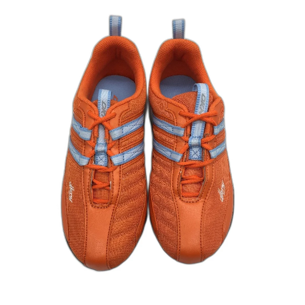 DKNY Basic Orange Mesh Blue Accent Lace Up Sneaker Shoe Youth Size 3 22cm NEW - Image 3