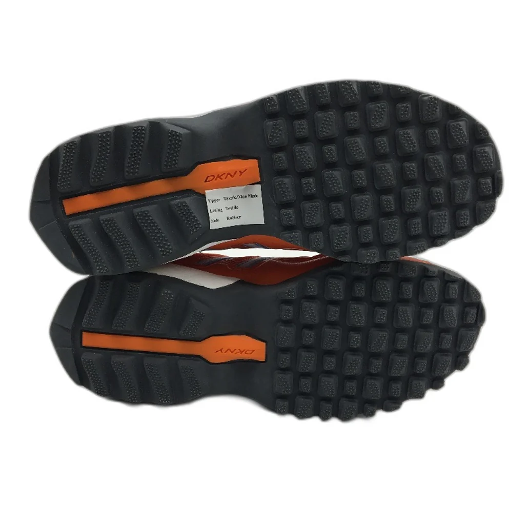 DKNY Basic Orange Mesh Blue Accent Lace Up Sneaker Shoe Youth Size 3 22cm NEW - Image 5