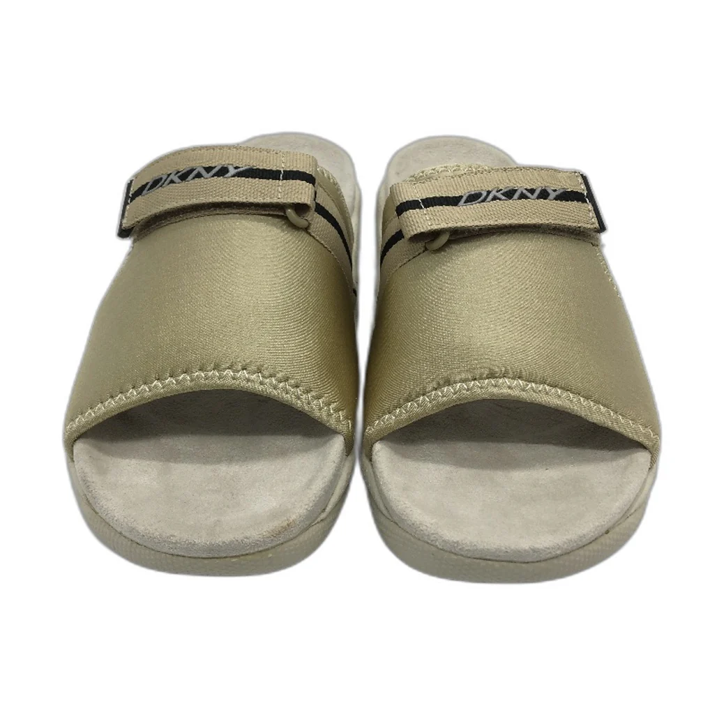 DKNY Mulberry Lycra Gold Beige Tea Slide Slip On Sandal Shoe Ladies Size 10 NEW - Image 2