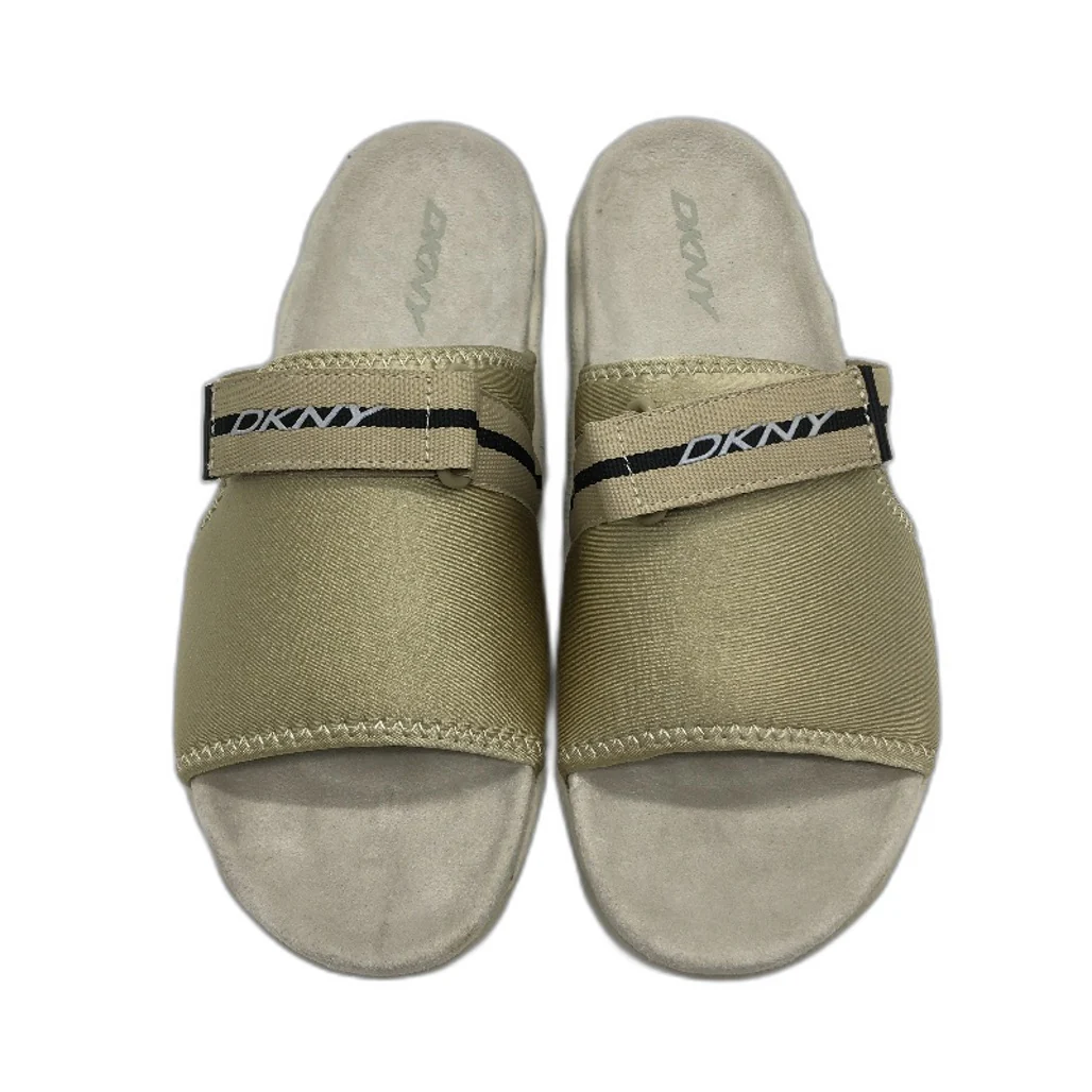 DKNY Mulberry Lycra Gold Beige Tea Slide Slip On Sandal Shoe Ladies Size 10 NEW - Image 3