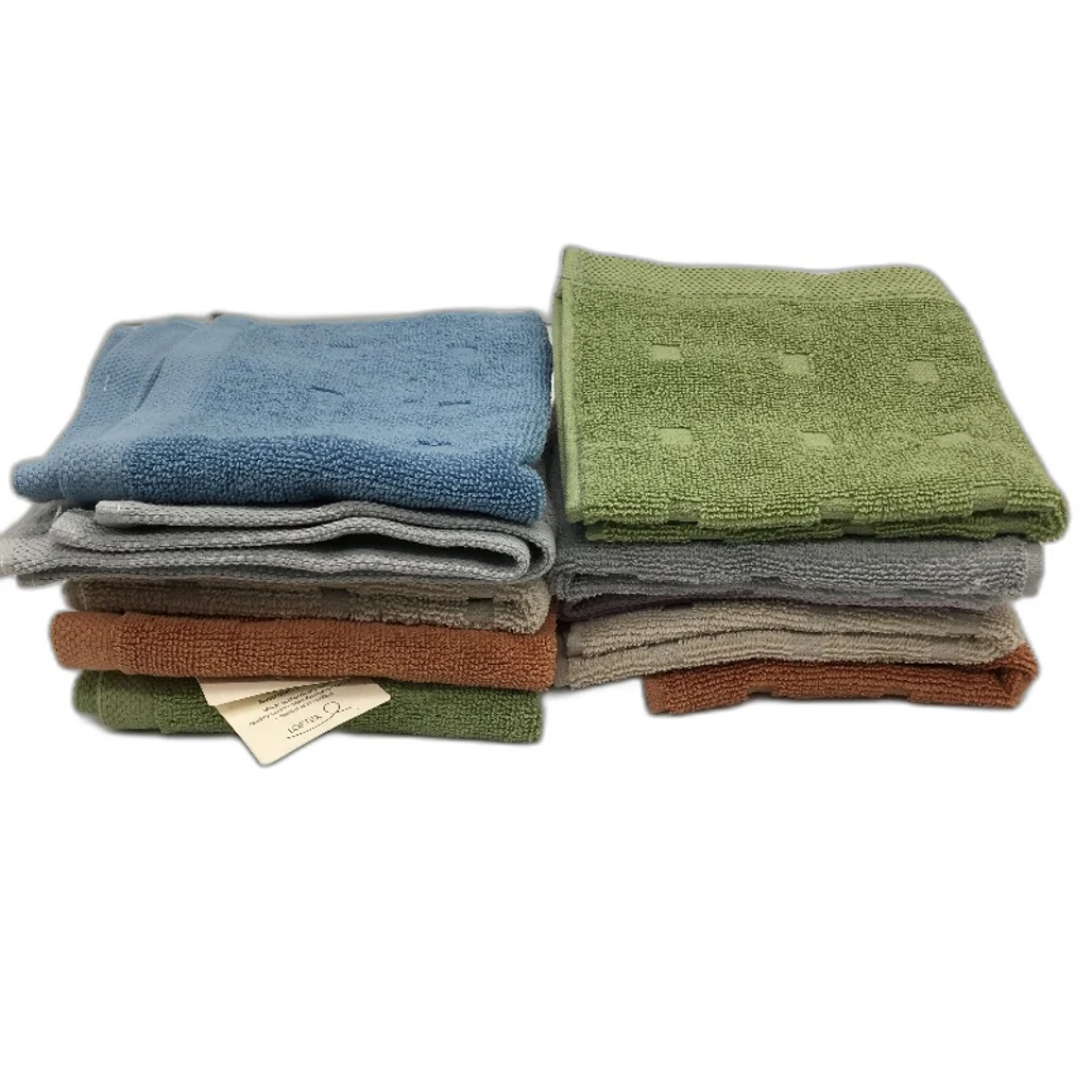 Kirkton House 10 Piece Square Patterned Luxe Multicolored Face Washers Pack NEW - Image 3