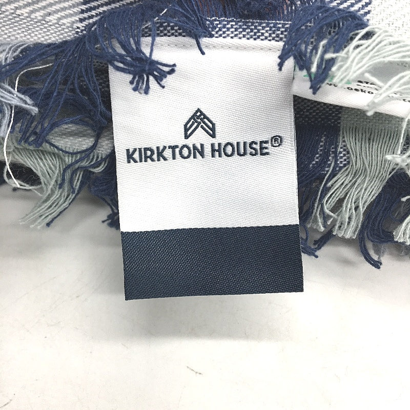 Kirkton House Soft Cotton Lightweight Navy Tan Check Throw Blanket 250cm NEW - Image 5