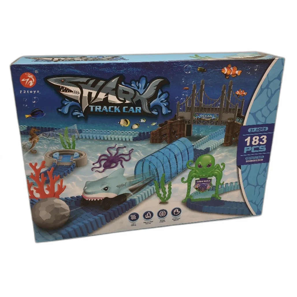 Shark Track Car Ocean Theme Racetrack Flexible Train Toys Accessories Age 3+ NEW - Image 5