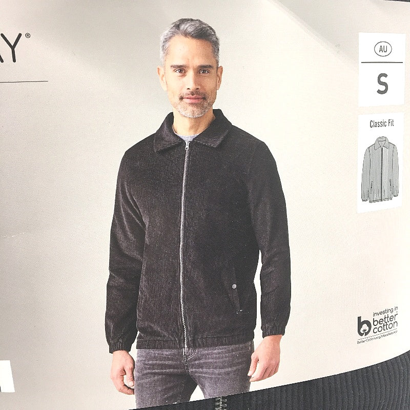 Westbay Black Corduroy Classic Fit 100% Cotton Zip Up Jacket Mens Size S NEW - Image 3