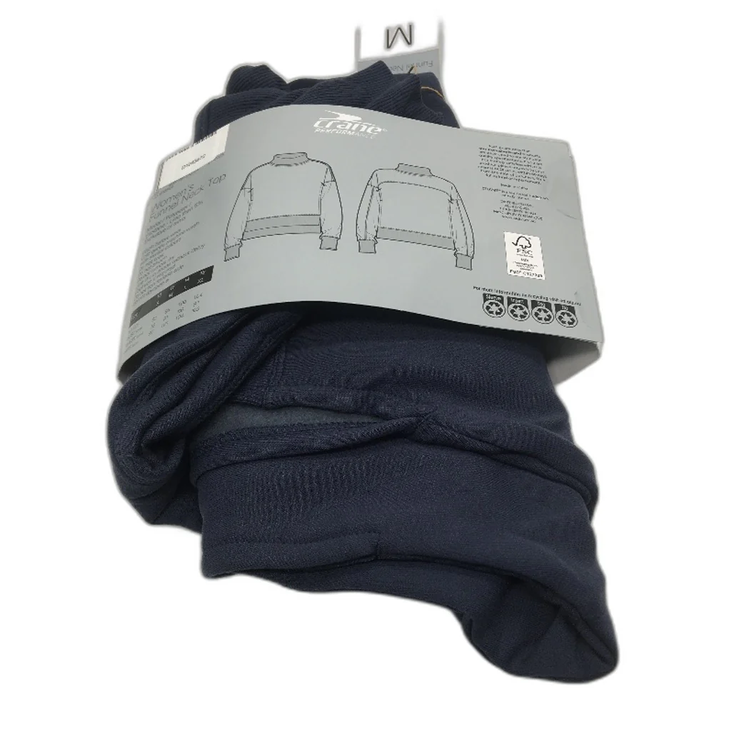 Crane Performance Funnel Neck Classic Soft Navy Sweater Jumper Top Size MNEW - Image 2