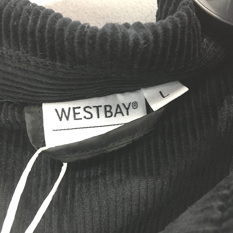 Westbay Black Corduroy Classic Fit 100% Cotton Zip Up Jacket Mens Size L NEW - Image 4
