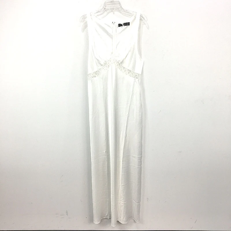 Lioness Dakota Porcelain White Satin Lace Maxi Dress Ladies Size XL / AU 14 NEW