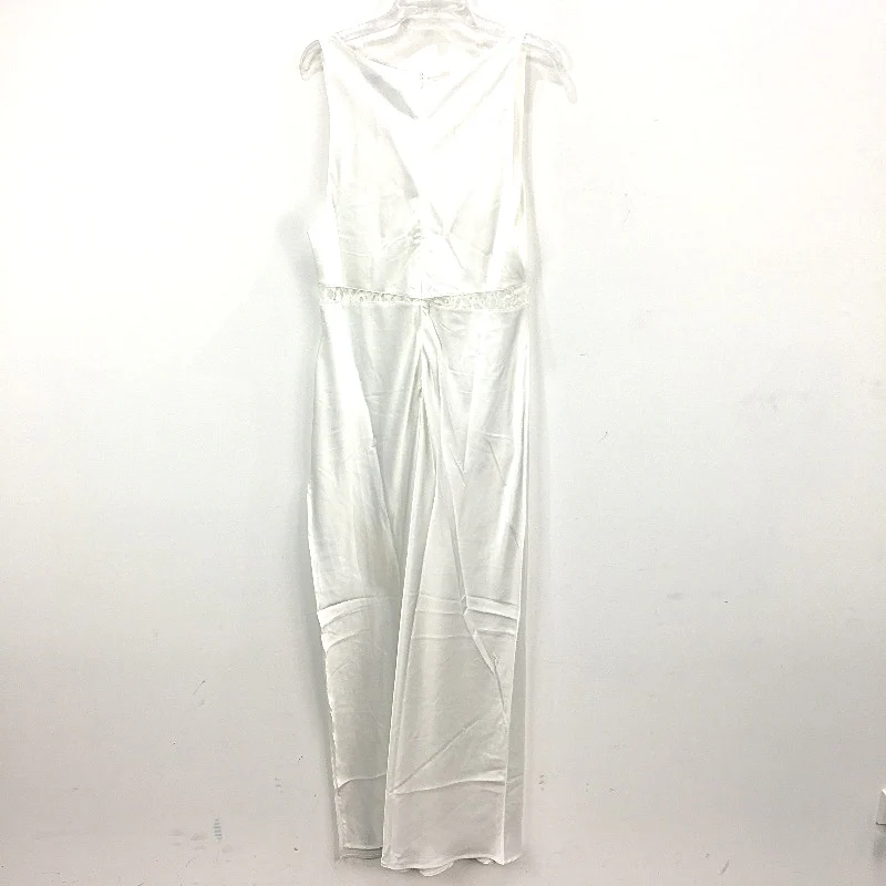Lioness Dakota Porcelain White Satin Lace Maxi Dress Ladies Size XL / AU 14 NEW - Image 2