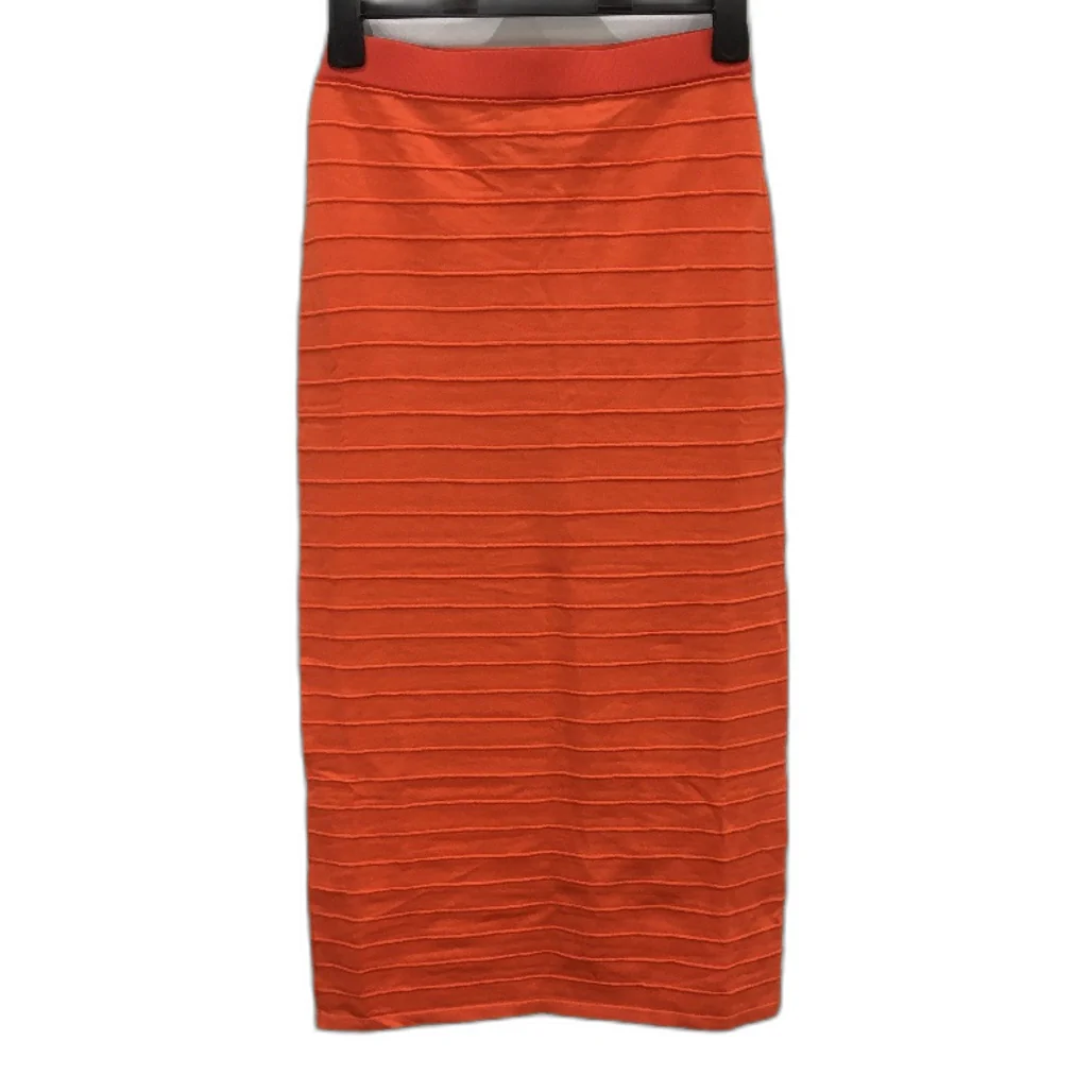 Alice in the Eve Ribbed Orange Slip On Stretch Maxi Skirt Ladies Size XS NEW