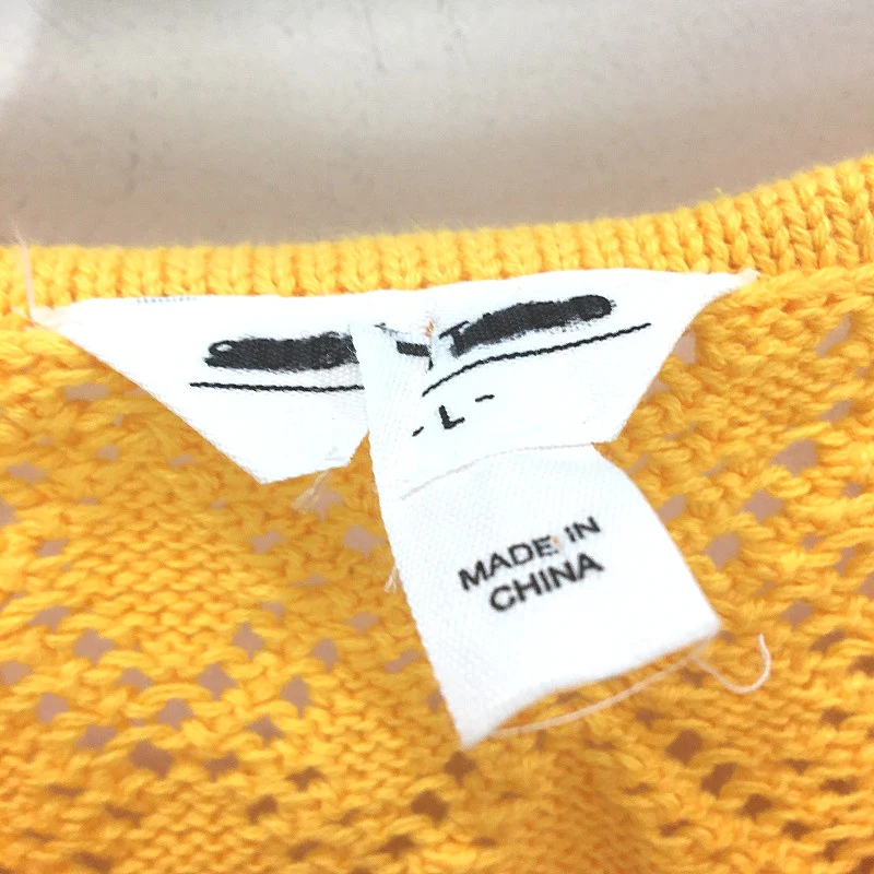Subtitled Crochet Knit Marigold Yellow Maxi Skirt Ladies Size Large NEW - Image 3