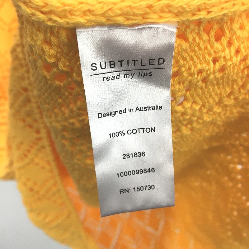 Subtitled Crochet Knit Marigold Yellow Maxi Skirt Ladies Size Large NEW - Image 4