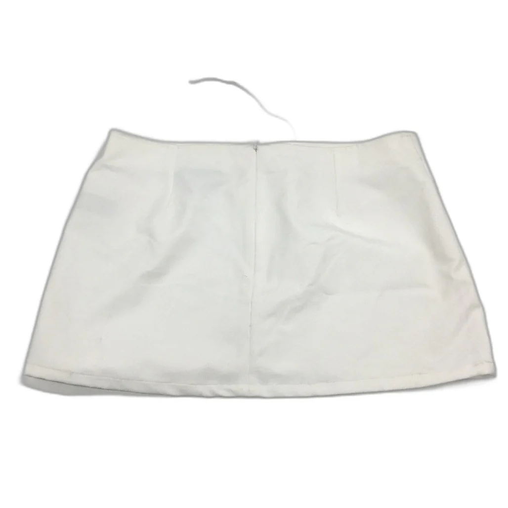 Neon Hart Leia Lace Tie Front White Mini Skirt Ladies Size Large NEW - Image 2