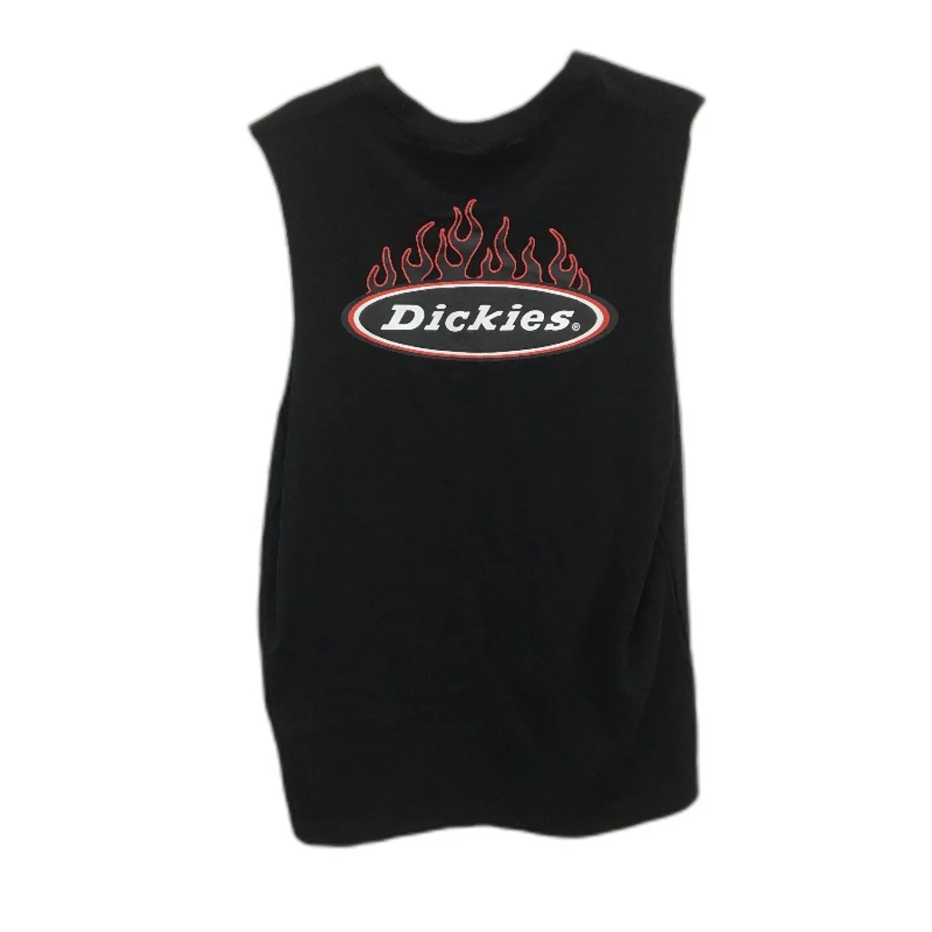 Dickies Fire Boy Logo Print Cut Sleeve Black Muscle Tee Mens Size Medium NEW - Image 2