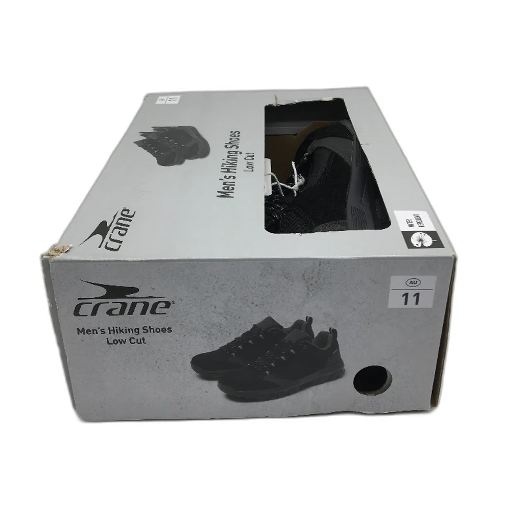 Crane Hiking Low Cut Leather Upper Lace Up Black Sneaker Shoes Mens Size 11 NEW - Image 8