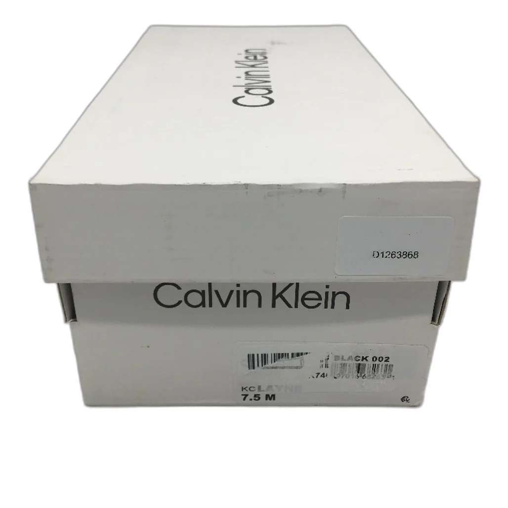 Calvin Klein Black Faux Leather Layne Logo Flat Shoes Ladies US 7.5 NEW - Image 7