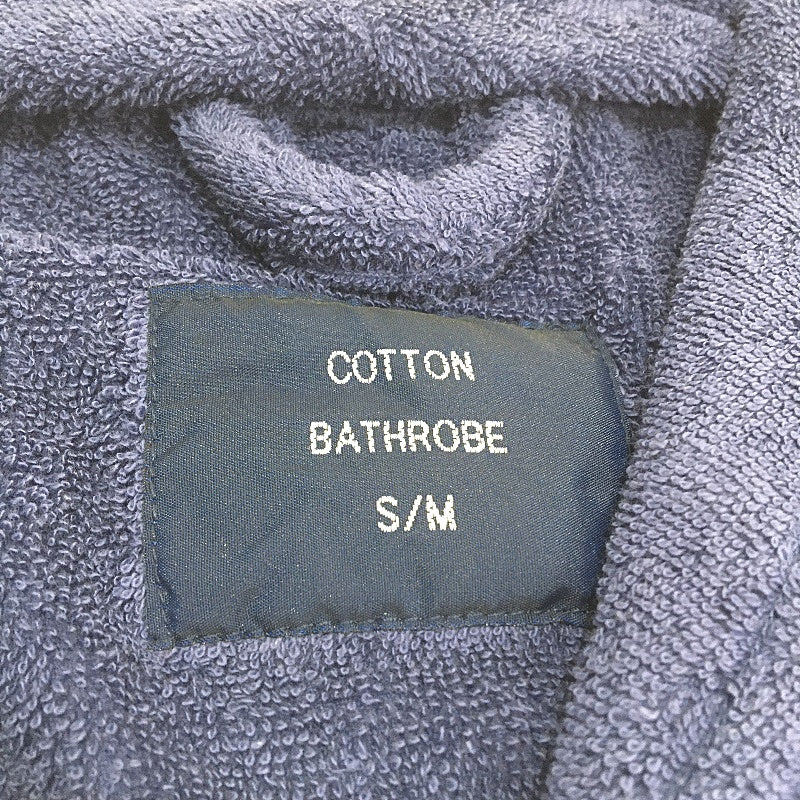 Softouch Navy Blue Cotton Toweling Bath Robe With Belt Tie Unisex Size S/M NEW - Image 4