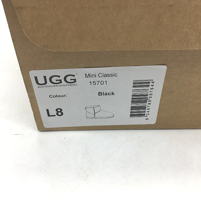 UGG Boots Australian Double Face Sheepskin Black Boots Unisex EU39 M6 L8 NEW - Image 6