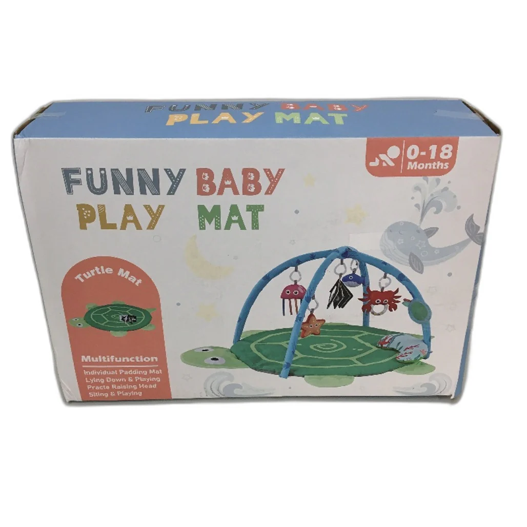 Funny Baby Play Mat Turtle Tummy Time With Detachable Sensory Toys Age 0-18M - Image 4
