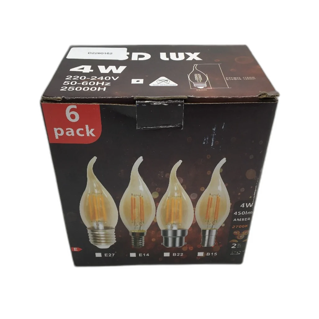 SD LUX 6 Pack 4W E14 LED Candle Warm Light Bulbs Vintage Style Energy Saving - Image 5