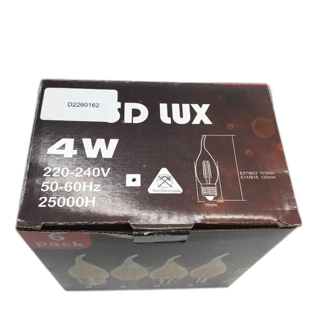 SD LUX 6 Pack 4W E14 LED Candle Warm Light Bulbs Vintage Style Energy Saving - Image 7