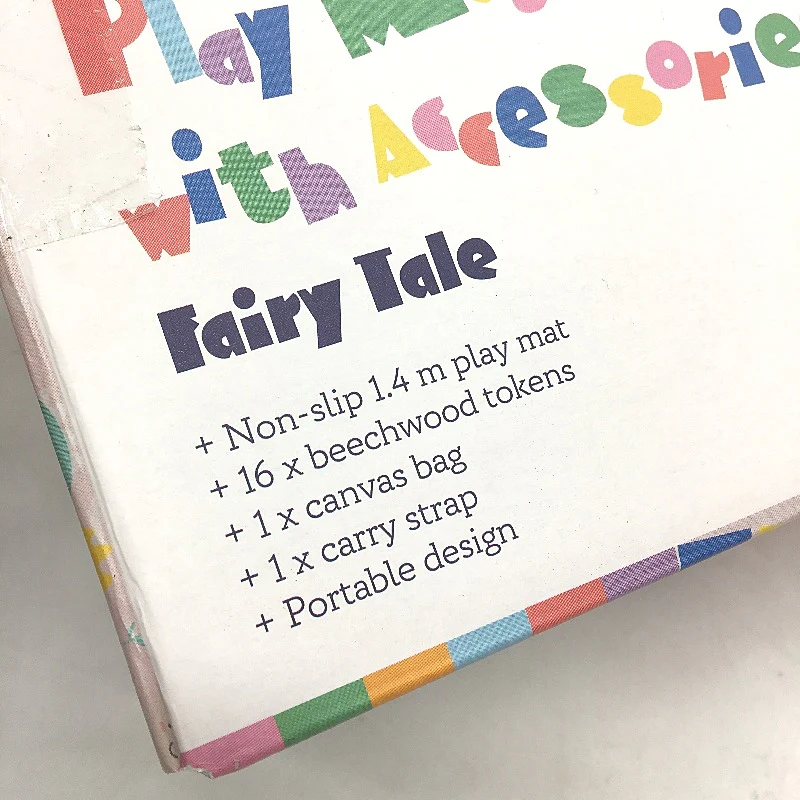 Findon Fairy Tale Pink Non Slip Play Mat With Wooden Token Toy Portable Age 18M+ - Image 5