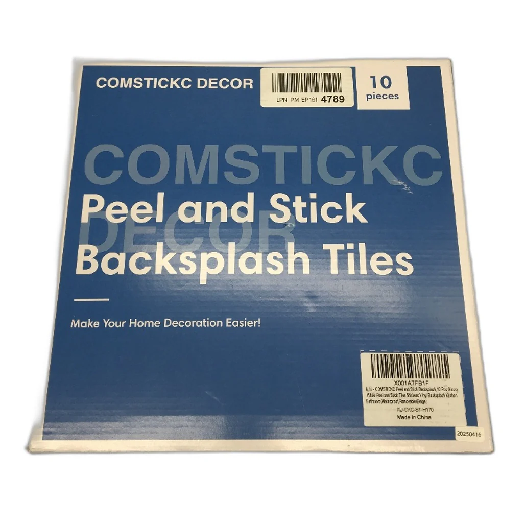 COMSTICKC Decor 10 Piece Beige Fish Scale Peel and Stick Backsplash Tiles NEW - Image 7