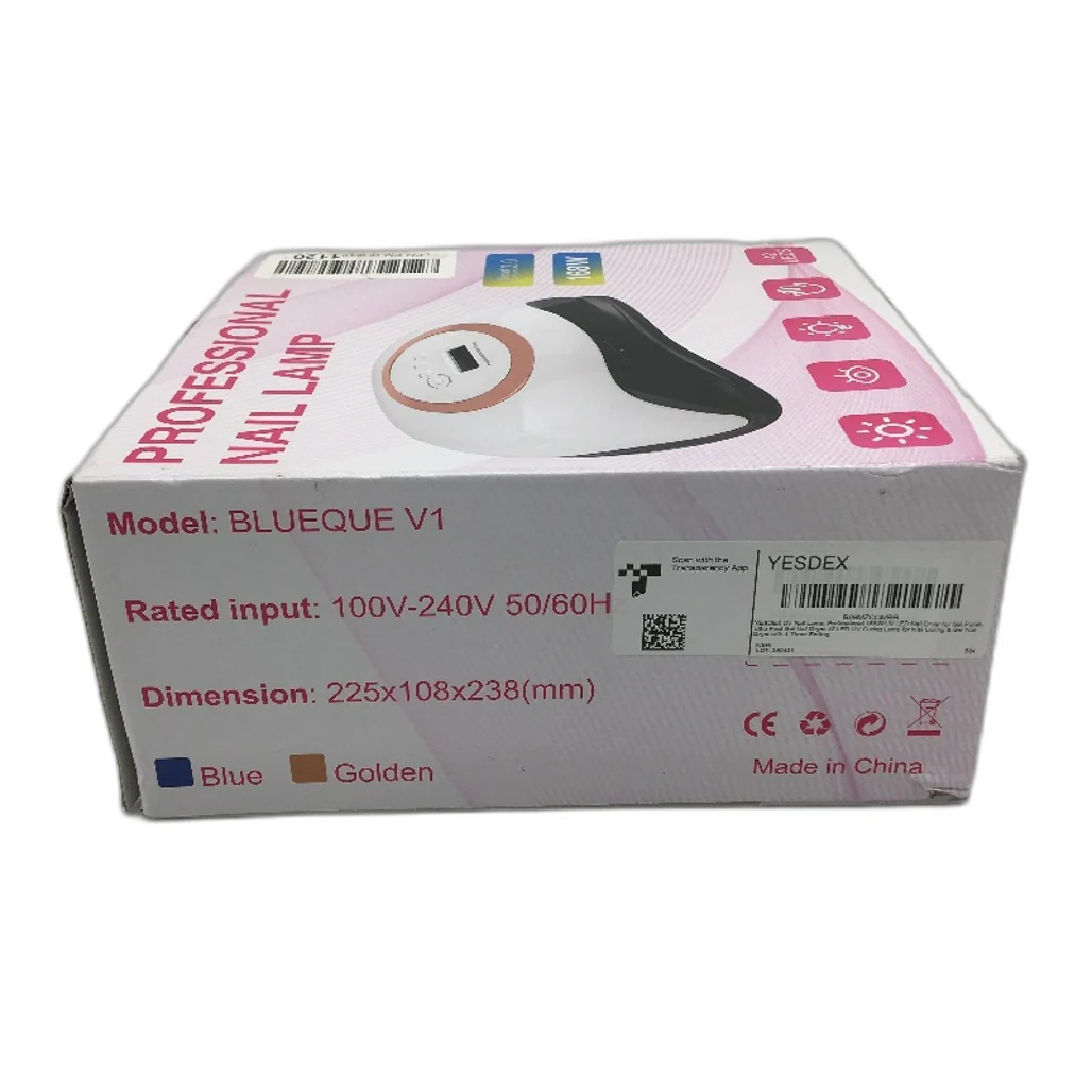 YESDEX BLUEQUE V1 168W 42 LED Professional Nail Curing Lamp White Gold NEW - Image 7