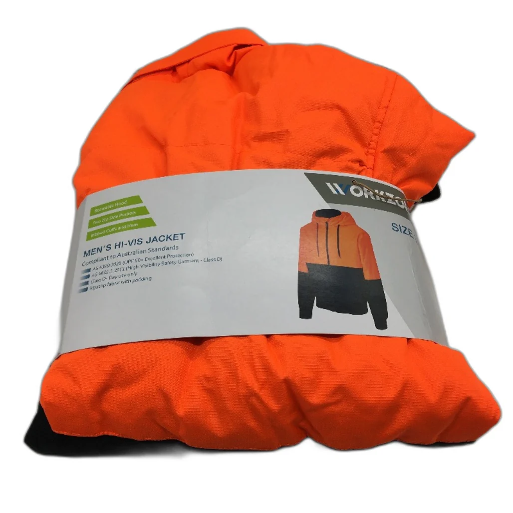 Workzone UPF-50 Orange & Navy HI-VIS Zip Up Class D Jacket Mens Size 3XL NEW