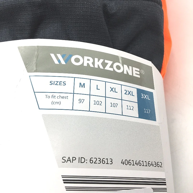 Workzone UPF-50 Orange & Navy HI-VIS Zip Up Class D Jacket Mens Size 3XL NEW - Image 4