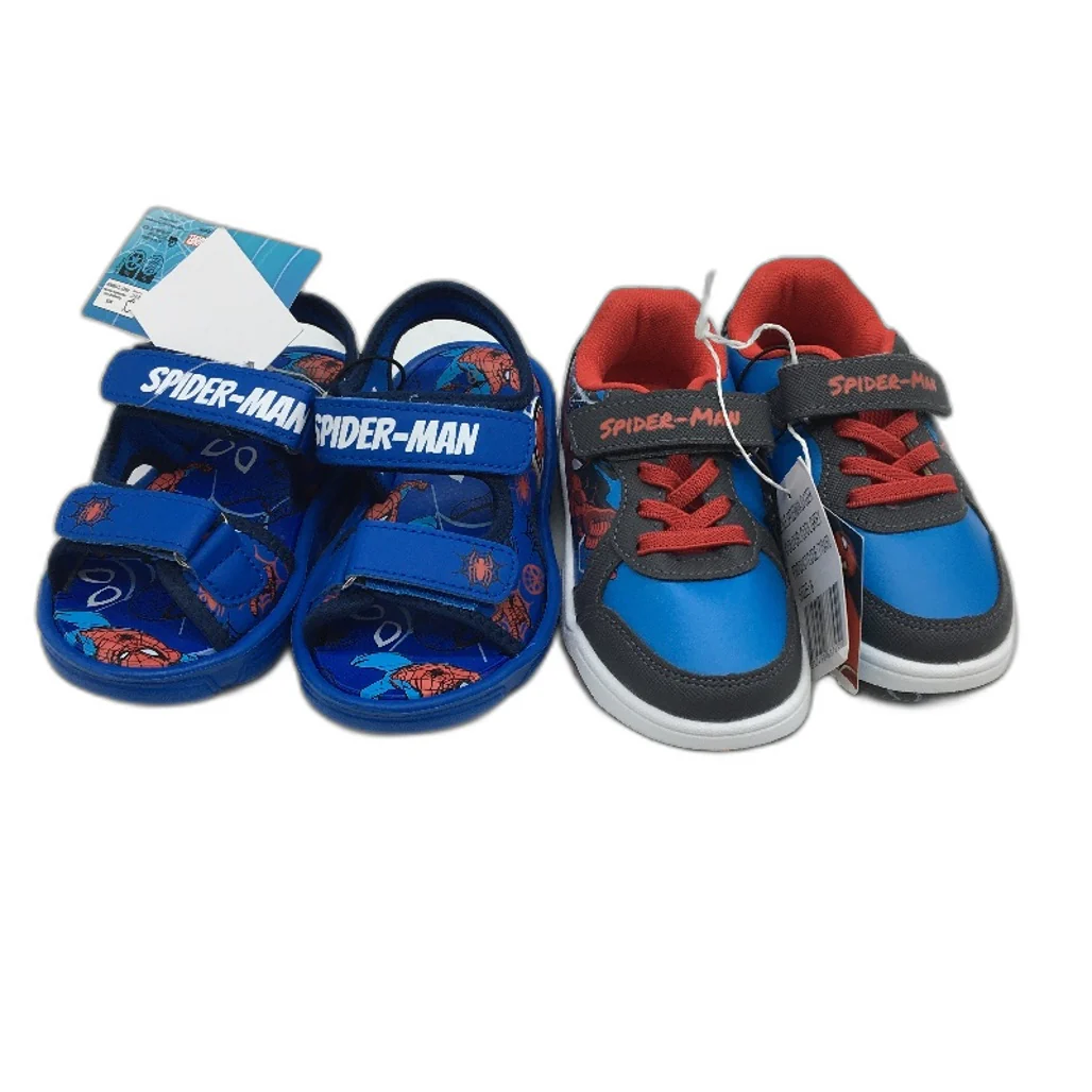 Marvel Spider-Man Sandal & Sneaker 2 Shoe Pack Blue & Grey Kids Size 8 NEW - Image 3