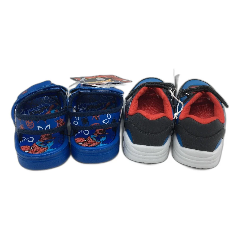 Marvel Spider-Man Sandal & Sneaker 2 Shoe Pack Blue & Grey Kids Size 8 NEW - Image 4