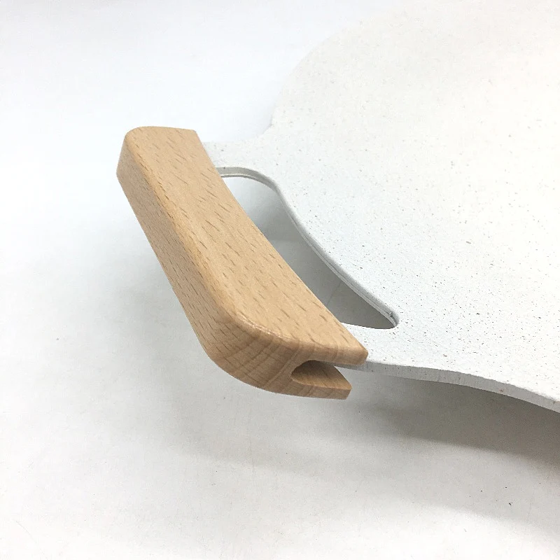 Korean BBQ Grill Pan 34cm Small Non-Stick Round Griddle Plate Wooden Handles - Image 6