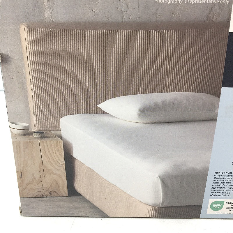 Kirkton House Gold Stretchy Silky Lined Headboard Cover QUEEN - Image 4