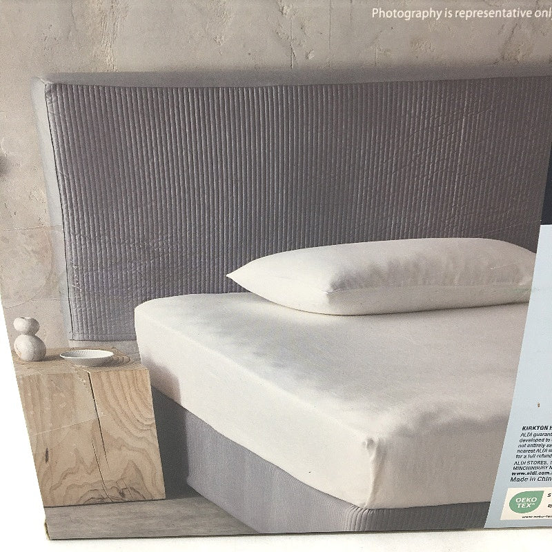 Kirkton House Silver Stretchy Silky Lined Headboard Cover QUEEN - Image 5