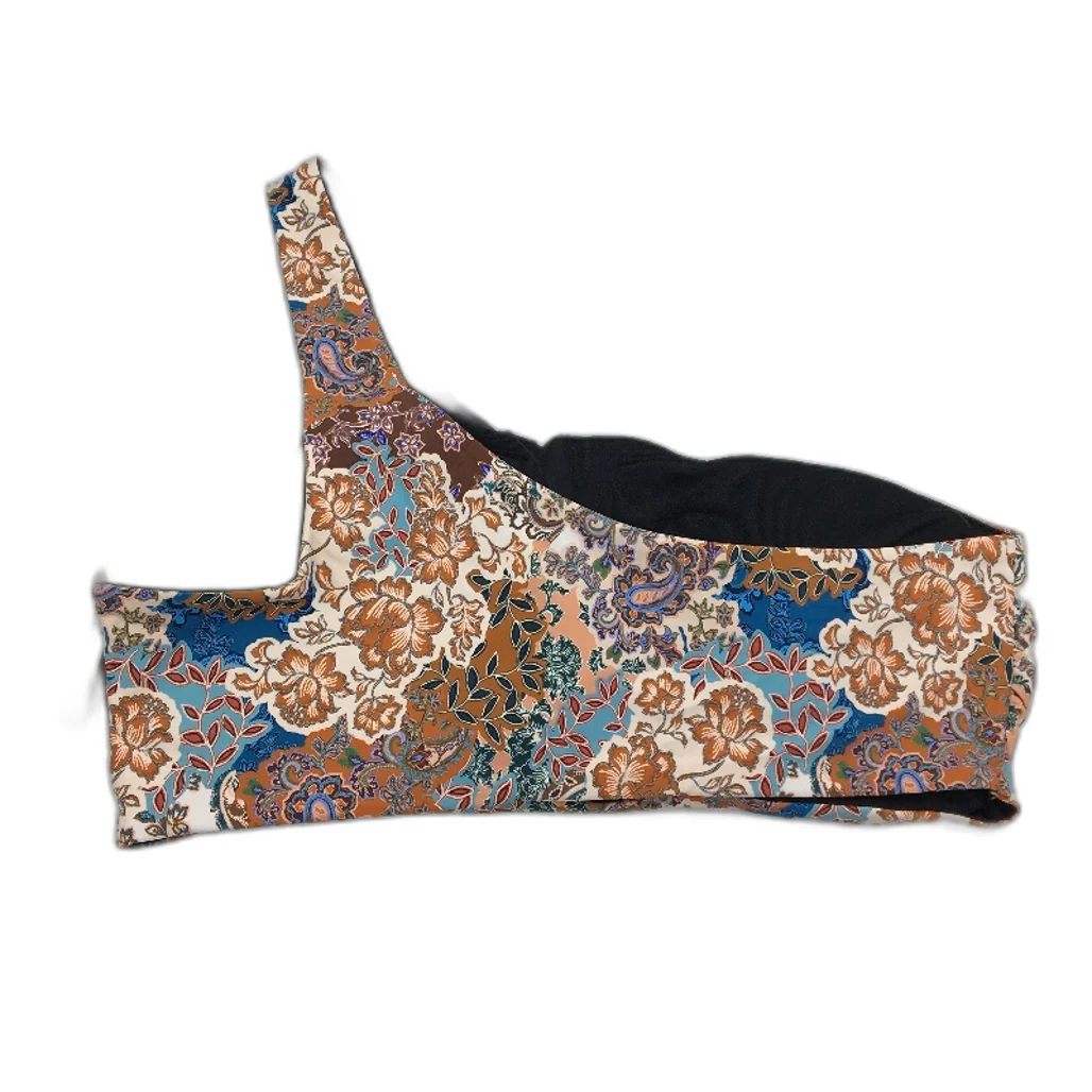Myer One-Shoulder Multicoloured Patterned Padded Swim Bikini Top Ladies Size 10 - Image 2