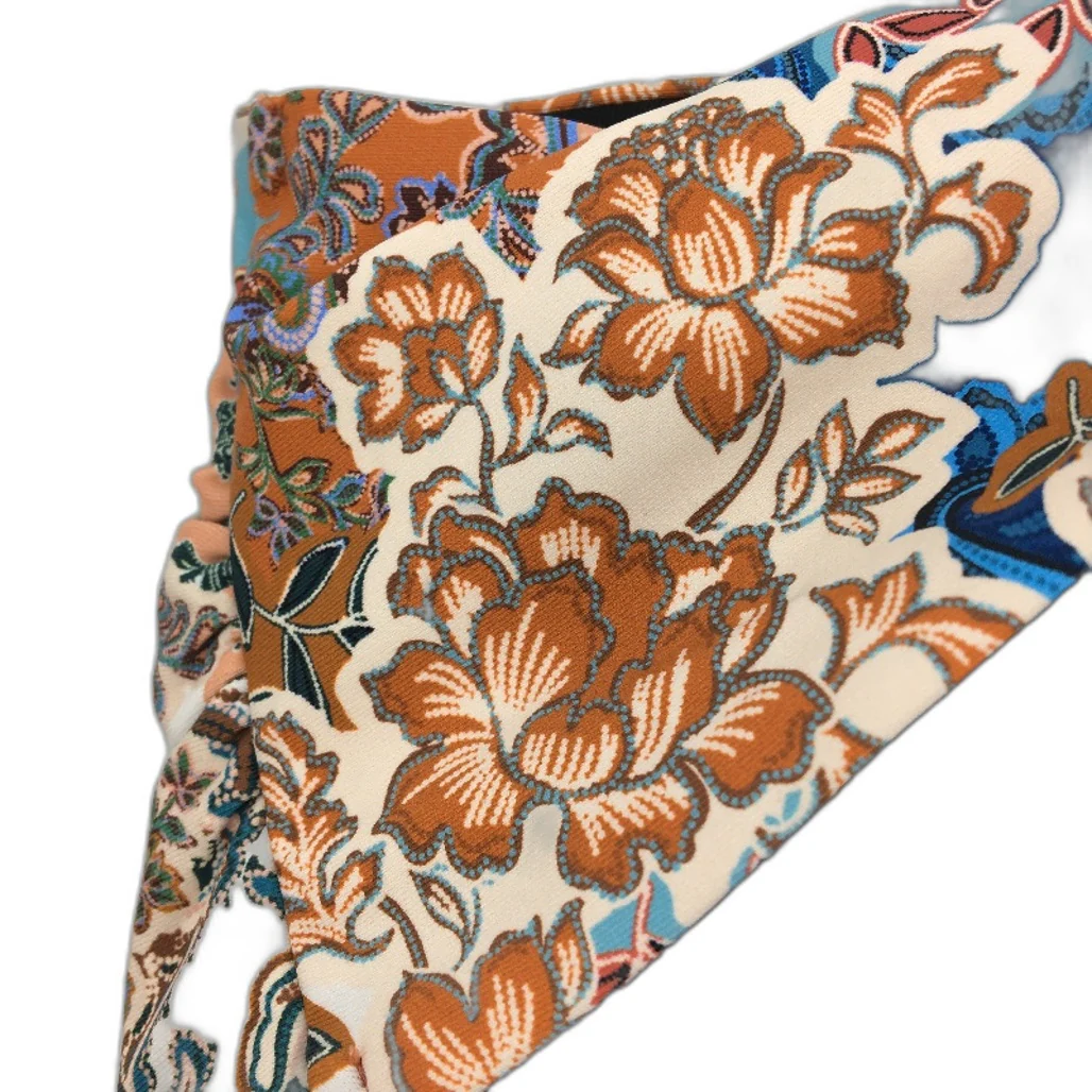 Myer One-Shoulder Multicoloured Patterned Padded Swim Bikini Top Ladies Size 10 - Image 4