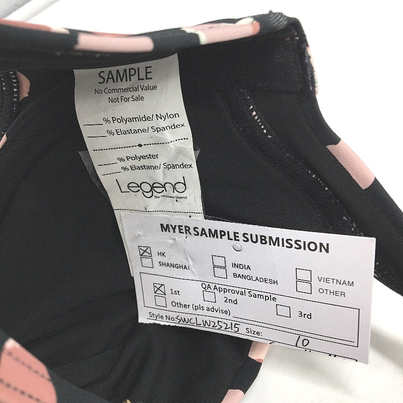 Myer Black & Pink Spotted Underwire Strap Swim Bikini Top Ladies Size 10 - Image 4