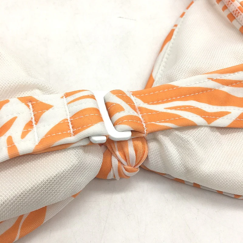 AllAboutEve Orange & White Padded Zebra Patterned Bikini Top Ladies Size 10 - Image 3
