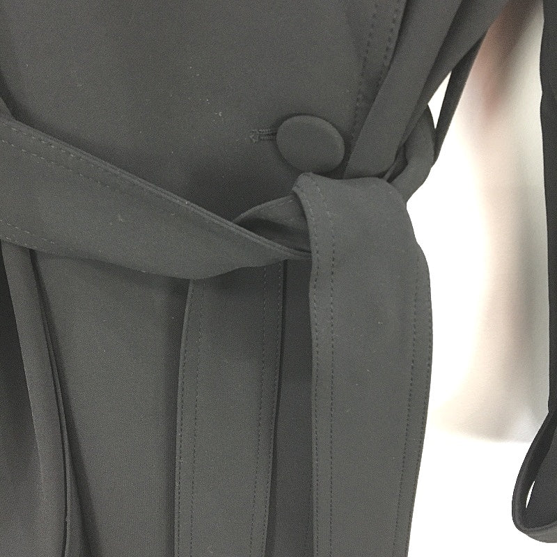Portmans Curve Black Longline Double Breasted Belted Trench Coat Lds Sz 18 NEW - Image 5