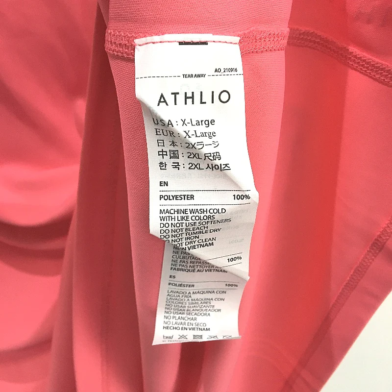 ATHLIO V Neck Short Sleeve UV Protection Quick Dry T Shirt Pink Womens Size XL - Image 5