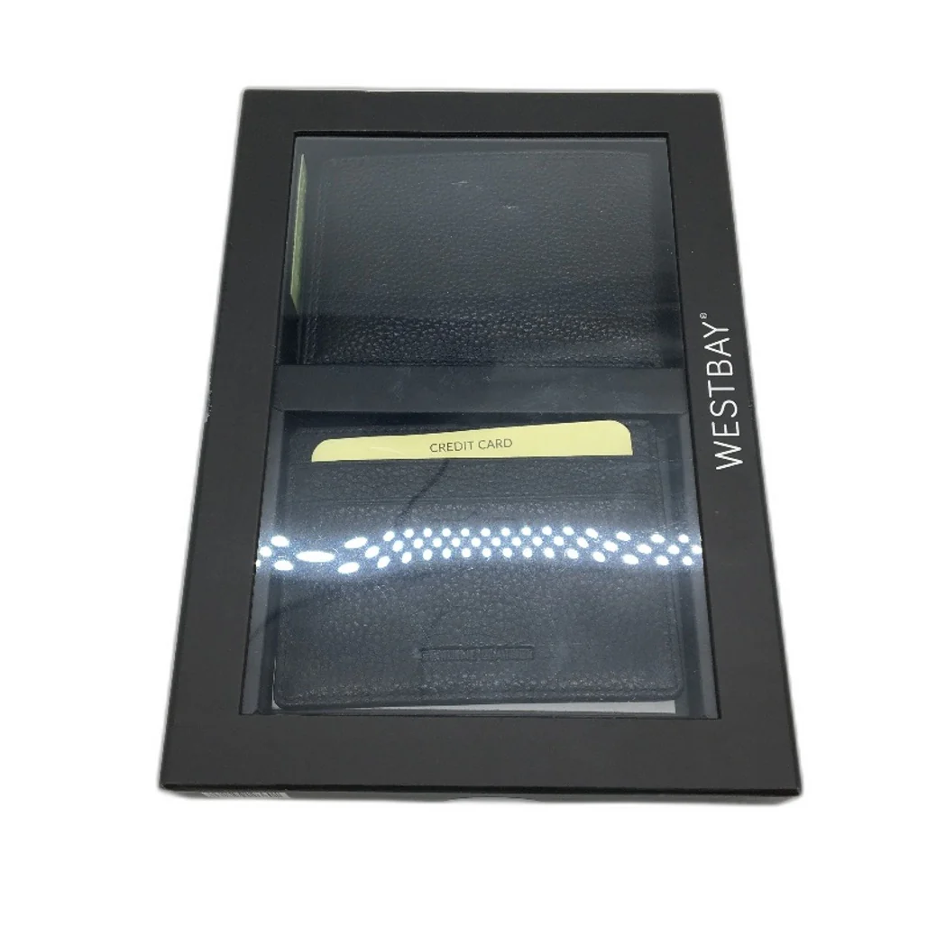 Westbay Genuine Leather Mens Wallet & Card Holder RFID Safe Gift Set Box Black - Image 4