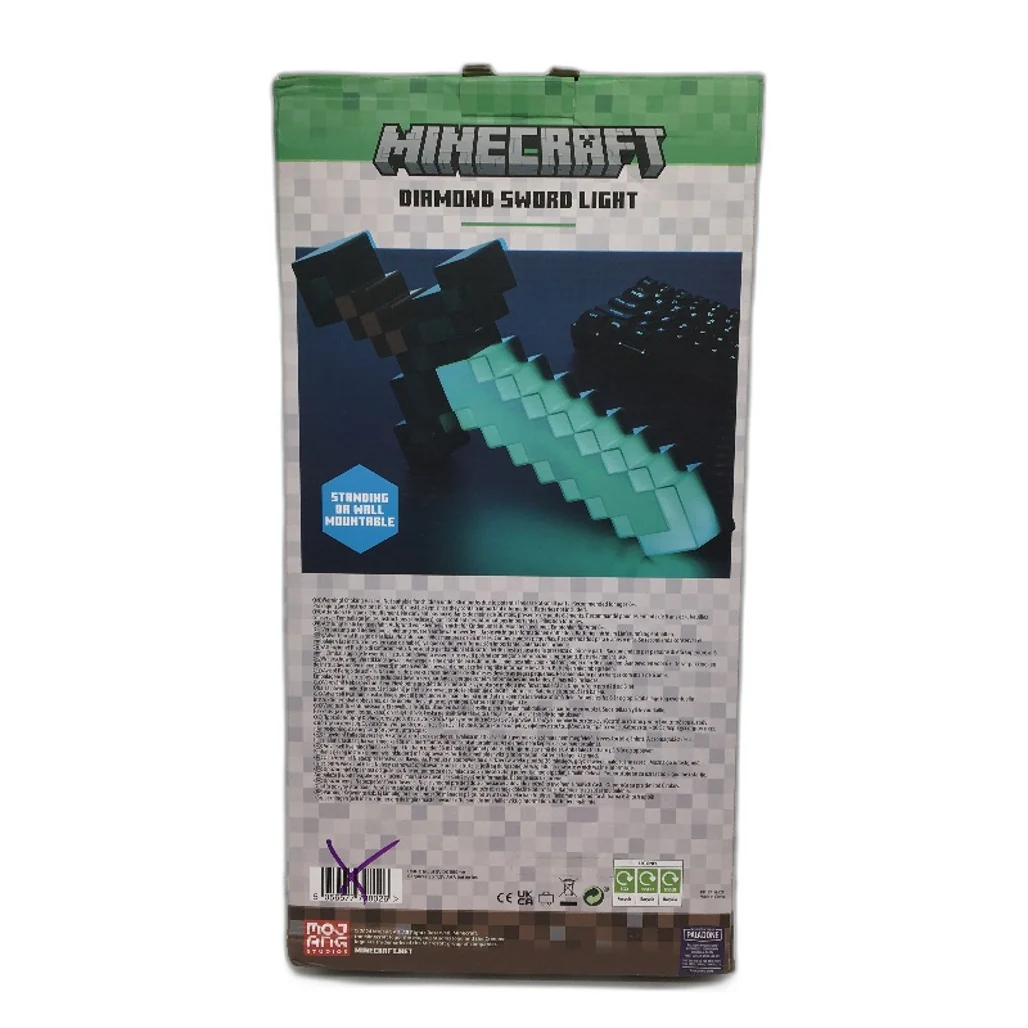 Paladone Minecraft Diamond Sword and Creeper Icon Lamp Home Decor Bundle NEW - Image 3