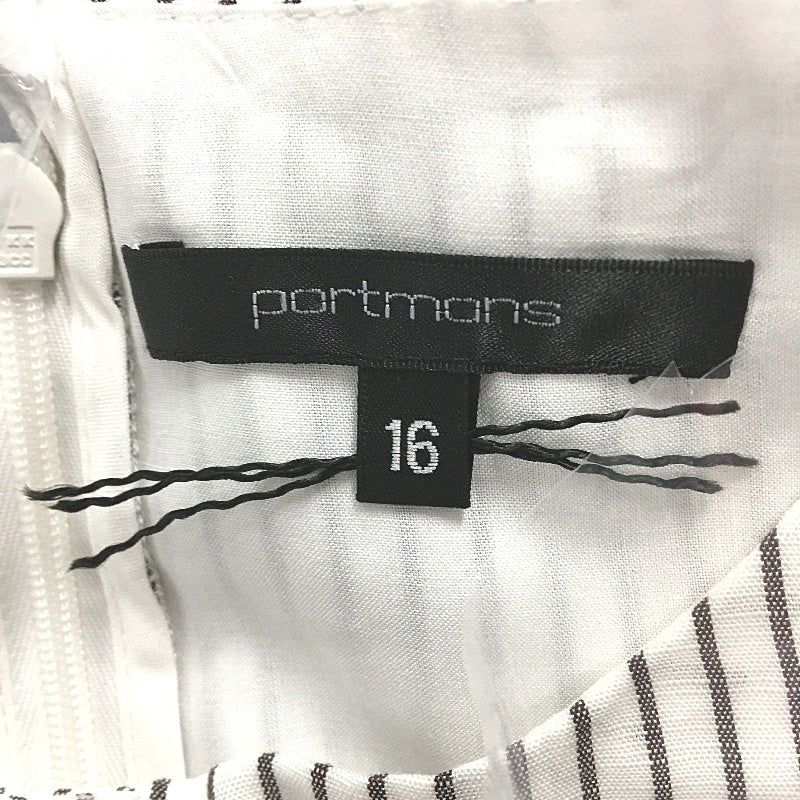 Portmans Fudge Stripe Linen Blend Ruched Sides Bubble Skirted Dress Size 16 NEW - Image 7