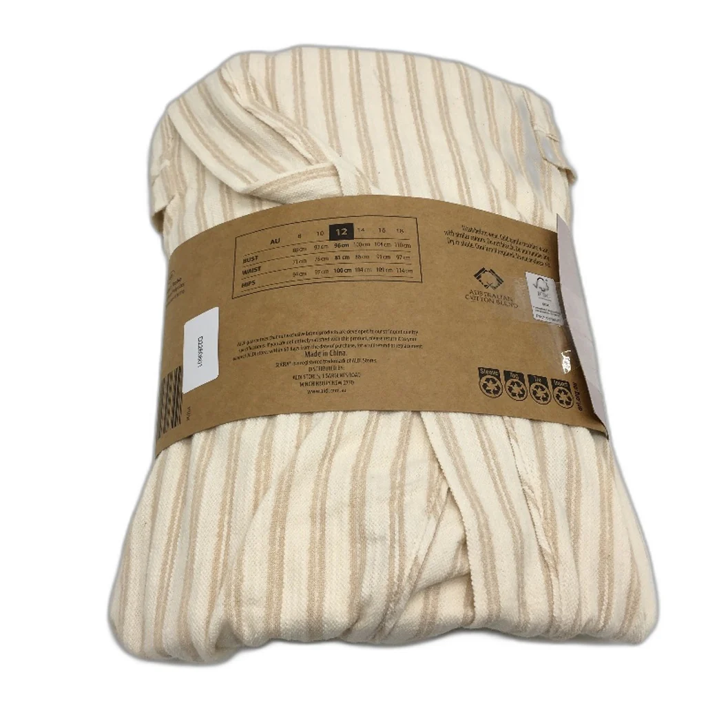 Serra Lightweight Australian Cotton Blend Cream Knit Robe Ladies Size 12 NEW - Image 2