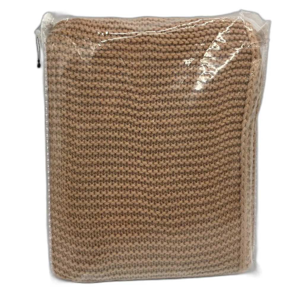 Home Decor Praline Tan Chunky Knit Textured Weave Throw Blanket 1.27x1.52m NEW - Image 4
