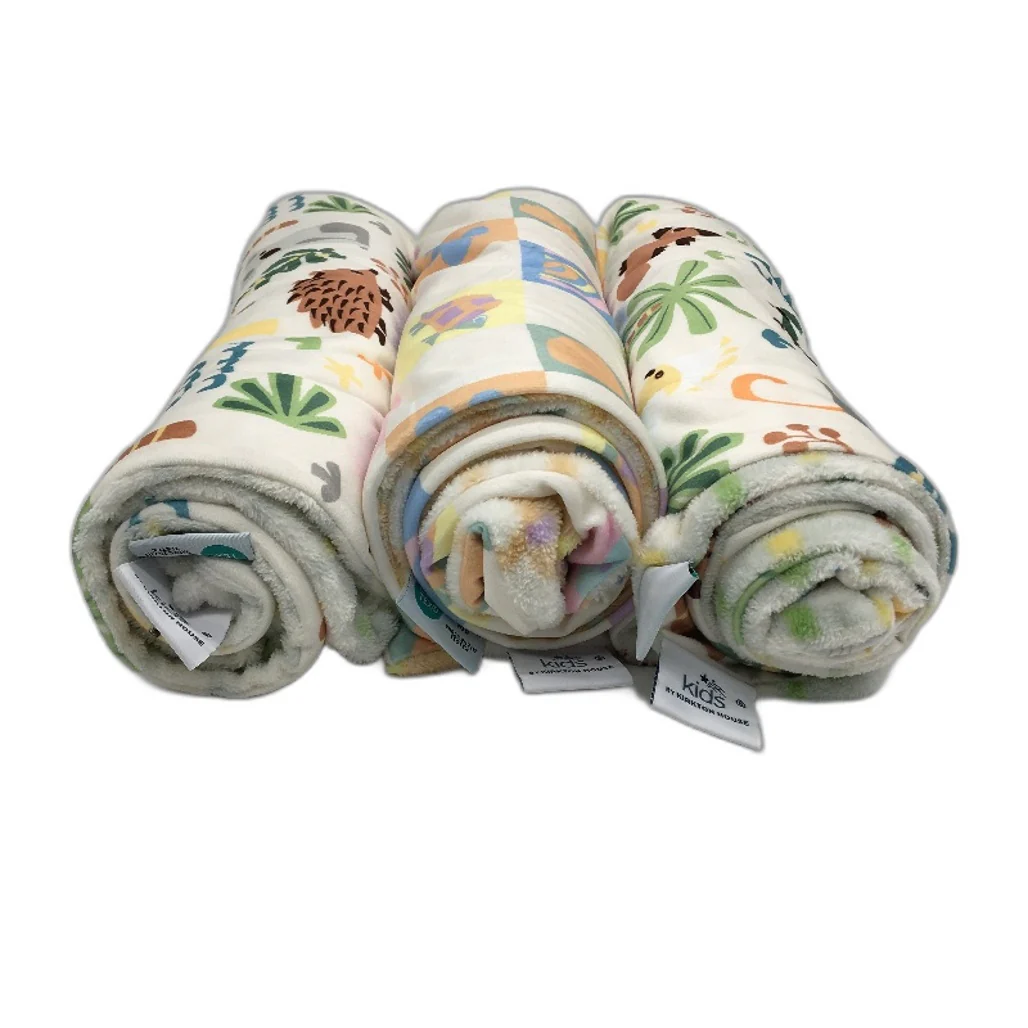 Kirkton House Kids 3 Pack Baby Blankets Animal Themed 78cm x 102cm - Image 2